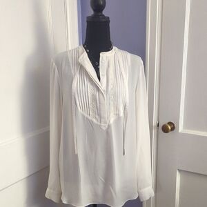 Violet & Claire Ivory Blouse with Lace Detail